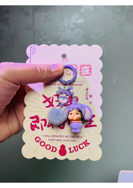 Kawaii Mini Crybaby The Elephant Serisi Anahtar Kolye Sevimli Anime Figür Bebek Sırt Çantası Dekoru Çift Cep Telefon Zinciri Hediyeler: 5 (Yurt Dışından)