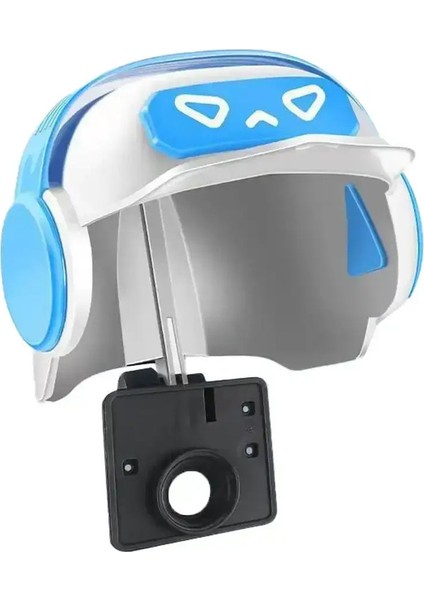 Karikatür Küçük Kask Rider Motosiklet Cep Telefonu Tutucu ve Elektrikli Bisiklet Navigasyon Telefon Tutucu Su Geçirmez Güneşlik Renk: Beyaz Mavi (Yurt Dışından)