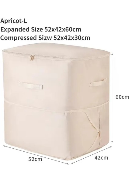 Büyük Sıkıştırma Torbası Yorgan Giysileri Dolap Dolabı Organizatör Depolama Pouch Ultra Alan Tasarruf Kendi Sıkıştırma Organizatör Renk: Kayısı-L (Yurt Dışından)