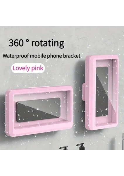 Duş Telefon Kasası Tutucu Su Geçirmez Yükseltilmiş Telefon Duş Sahibi Duvar Montaj Banyo Tv Duş Gadget Duş Aksesuar Renk: Pembe (Yurt Dışından)