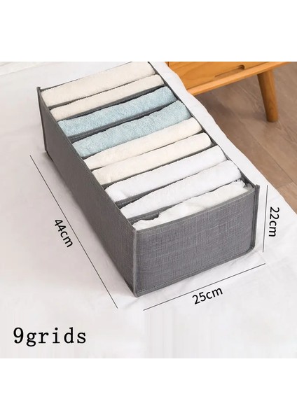 Giysi Depolama Çantası Gardırop Çekmecesi Bölünmüş Depolama Kutusu Ev Pantolonları Depolama Kutusu Çorapları Depolama Kutusu: 7 Izgara Gri (Yurt Dışından)