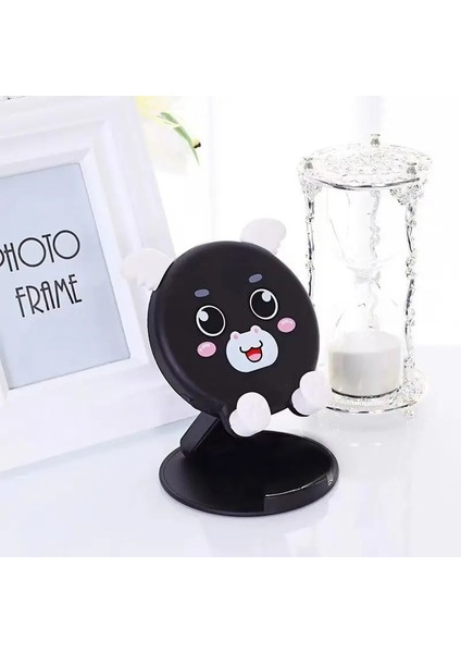 Karikatür Masa Masa Masa Masa Masaüstü Stand Tutucu Cep Telefonu 3D Hayvan Silikon Cep Telefonu Standcolor: Siyah (Yurt Dışından)