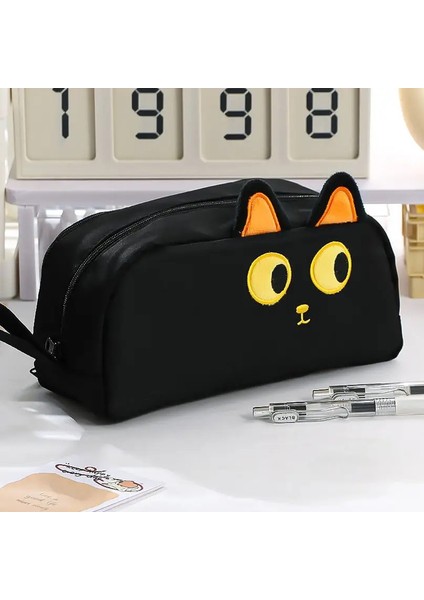 3D Kedi Kalem Kılıfı Estuche Escolar Kalem Kılıfları Büyük Kapasite Okul Malzemeleri Peluş Kulaklar Sevimli Kırtasiye Kalem Kılıfı Kızlar: Beyaz (Yurt Dışından)