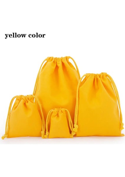 Drawstring Çanta Renk Takı Torbası Pamuk Tote Organizatör Taşınabilir Çantalar Tuval Bakkal Alışveriş Çantası Boyutu: 18X25CM-1PC/RENK: Sarı Renk (Yurt Dışından)