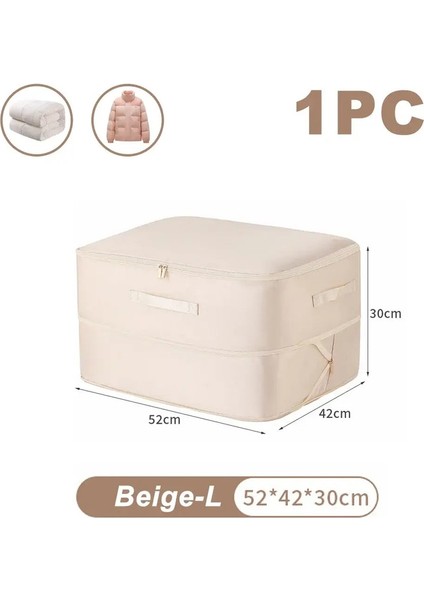 Büyük Sıkıştırma Torbası Yorgan Giysileri Dolap Dolabı Organizatör Depolama Pouch Ultra Alan Tasarruf Kendinden Sıkıştırma Organizasyonu: L-Beige-1pc (Yurt Dışından)