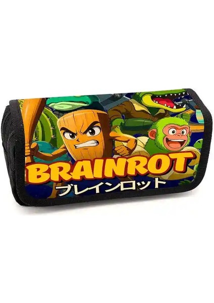 Çocuk Karikatür Brainrot Kalem Kılıfı Üç Katmanlı Büyük Kapasiteli Çocuk Kırtasiye Depolama Çantası Kız Kız Öğrenciler Kalem Çantaları Renk: Renkler (Yurt Dışından)