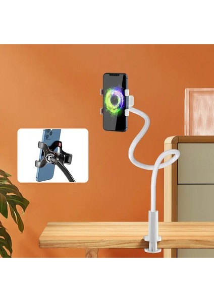 360 Klip Cep Telefonu Tutucu Stand Taşınabilir Esnek Tembel Yatak Masaüstü Braket Masa Montajı Stand Tabanı iPhone Samsung Xiaomicolor: Siyah (Yurt Dışından)
