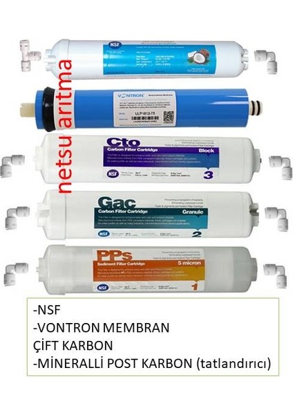 -Vontron membranlı,Kapalı kasa Su arıtma Filtresi,5 Li Filtre Set