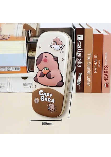 Büyük Kapasiteli Capya Kalem Kılıfı Tutucu Su Geçirmez Capya Kırtasiye Çanta Depolama Çantası Fermuar Karikatür Capya Pen Bagcolor: Dark COFFEE-8120 (Yurt Dışından)