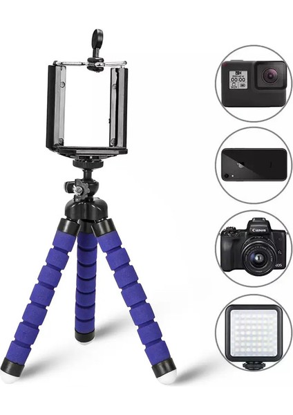 Evrensel Cep Telefonu Tutucu Masası Stand Selfie Stick Mini Tripod Ayarlanabilir Ev Yatak Masaüstü Dış Montaj Braket Hücre Telefon Dönemi: Kırmızı (Yurt Dışından)