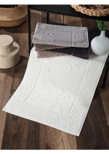 2'li Ayak Izli Ayak Havlusu Seti Gri- %100 Pamuk & Yumuşak - Dayanıklı ve Yüksek Su Emici - 50X70 cm fiyatları