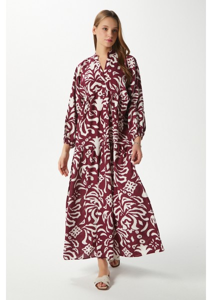 Prive Kadın Showy Bordo %100 Viskon Maksi Boy Elbise fırsatları