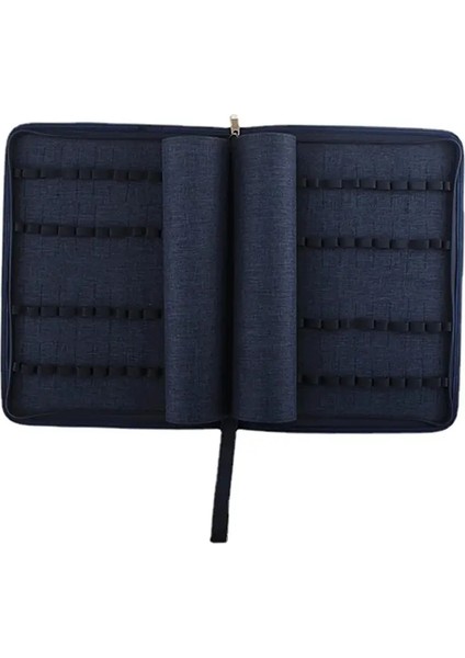 48 Kalem Için Yüksek Kaliteli Depolama Torbası Fermuar Watter Geçirmez Kalem Depolama Torbası Mavi/ Siyah Kalem Kasası Tutucu Saklama Kesesi Kalem Rengi: Yuvalar 48-3 (Yurt Dışından)