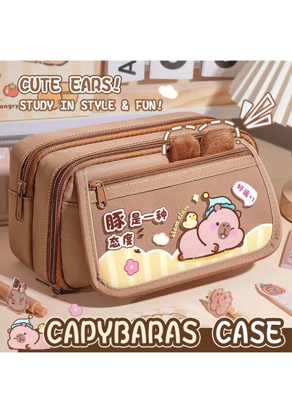 Inkpals Sevimli Peluş Peluş Capyas Kalem Kılıfı Büyük Kapasite Capia Çocuk Kawaii Okul Kılıfları Okula Büyük Bagcolor Bagcolor: Solo Kalem Kılıfı (Yurt Dışından)