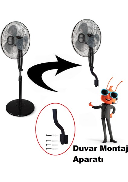 Üniversal ayaklı vantilatör duvar montaj aparatı kahvehane cafe ofis ıçin vantilatör fan ayağı