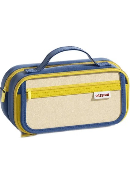 Retro 9 Katmanlar Kalem Kılıfı Taşınabilir Büyük Kapasiteli Kalem Çantası Giyim Dalı Kir Köşem Poşeti Öğrenci: Mavi (Yurt Dışından)