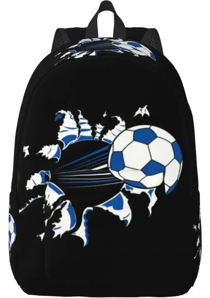 Futbol Topu Oyuncular Erkekler Için Tuval Sırt Çantası Kadınlara Dalı Okul Koleji Futbol Spor Fan Çantası Baskı Kitap Çantası Renk: 6/boyut: S-30X14X40CM (Yurt Dışından)