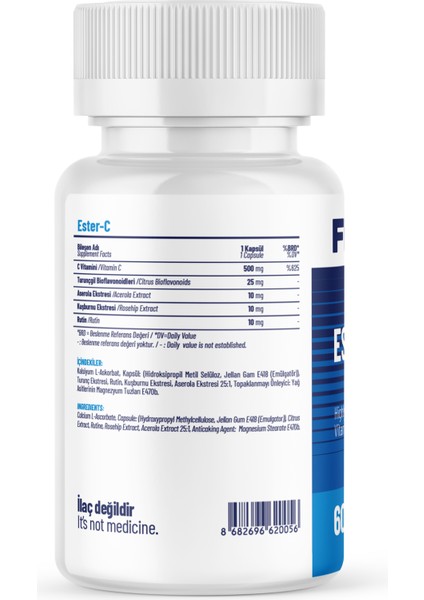 ESTER-C 500mg - 60 Kapsül x 2 Adet fiyatları