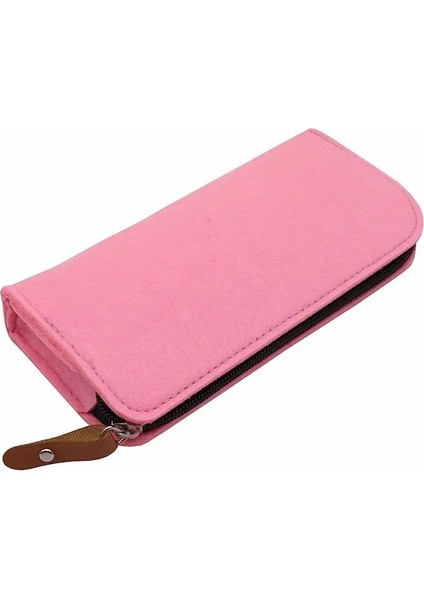 Kalem Kılıfı Öğrenci Kırtasiye Keçe Kalem Kılıfı Pen Torbası Sıfır Cüzdan Makyaj Çantası Uzunluğu 19.5cm/7.67 Inç Ofis Depolama Renk: Pembe (Yurt Dışından)