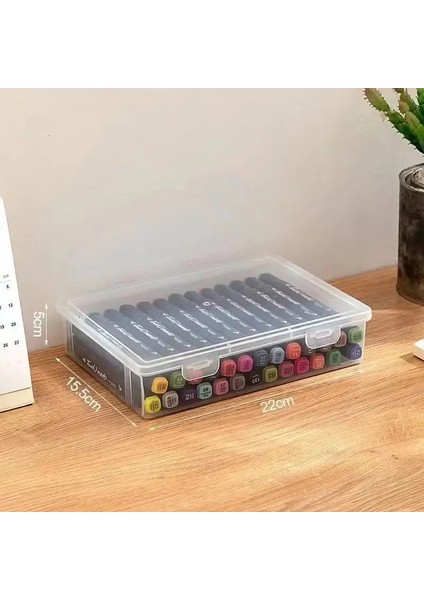 Büyük Kapasiteli Kalem Kasası Aşınma Dirençli Şeffaf Plastik Kalem Kutusu Işaretleyici Renkli Kurşun Boyama Saklama Kağıdı Kağıt Organizasyon: S (Yurt Dışından)