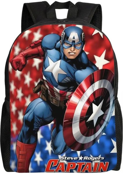 Özel Kaptan Amerika Erkekler Için Klasik Sırt Çantaları Kadın Su Geçirmez Okul Koleji Çizgi Roman Tasarım Çantası Baskı Kitap Çantaları Renk: 5/boyut: Sırt Çantası (Yurt Dışından)