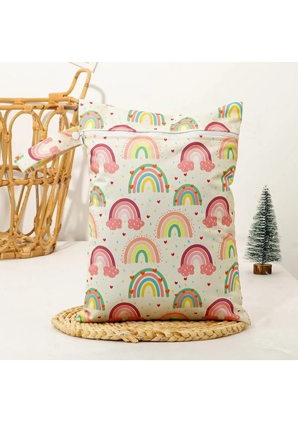 Bebek Çocuk Bezi Için 1 Adet Pul Islak Torbası Yeniden Kullanılabilir Su Geçirmez Bebek Bezi Çantası 28CMX36CM Renk: EN15 (Yurt Dışından)