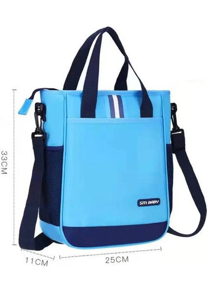 A4 Öğrenci Öğretici Çantalar Büyük Kapasiteli Çoklu Cep Ilkokul Çanta Çok Fonksiyonlu Taşınabilir Gündelik Çalışma Tote Çanta Rengi: Mavi (Yurt Dışından)