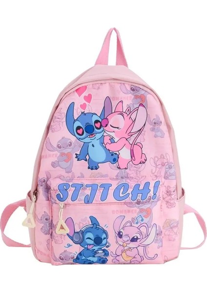 Disney Stitch Children's Schoolbag Karikatür Tatlı Baskı Omuz Çantası Seyahat Çok Fonksiyonlu Hafif Büyük Kapasiteli Backpackscolor: Mavi (Yurt Dışından)