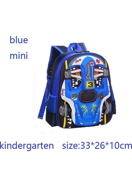 Su Geçirmez Hafif 3D Araba Sırt Çantası Anaokulu Kid Okul Öncesi Sırt Çantası Küçük Çocuklar Erkek Kız Sadece Kırmızı Mavi Renk: Mavi-S (Yurt Dışından)