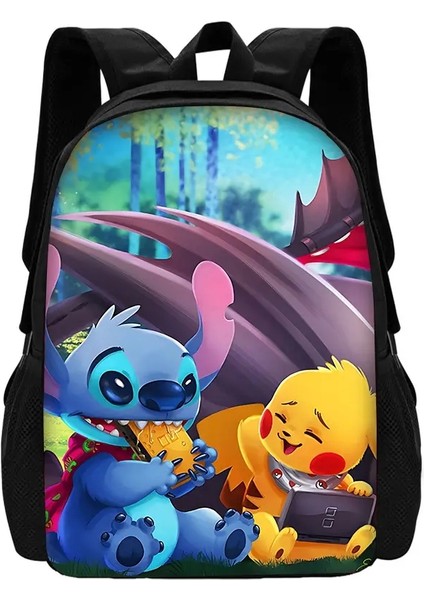 2-Cartoon S-Stitchs Angel Çocuklar Sırt Çantaları Erkek ve Kız Öğrenci Öğrenci Doğum Günü Hediye Okul Çantaları (Yurt Dışından)