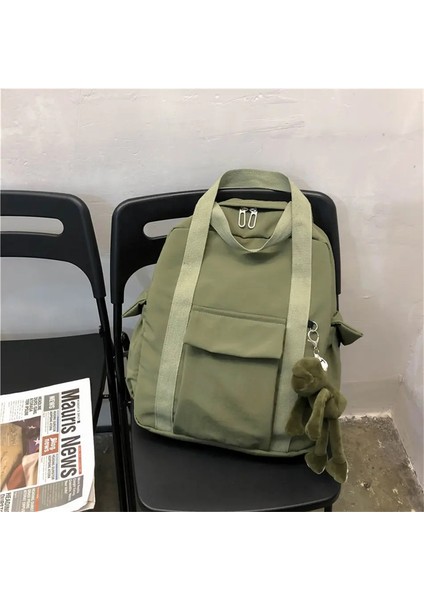 Yeni Düz Renkli Kadınlar Su Geçirmez Naylon Sırt Çantası Genç Kız Omuz Seyahat El Çantası Kitap Çantası Için Basit Okul Çantası (Yurt Dışından)