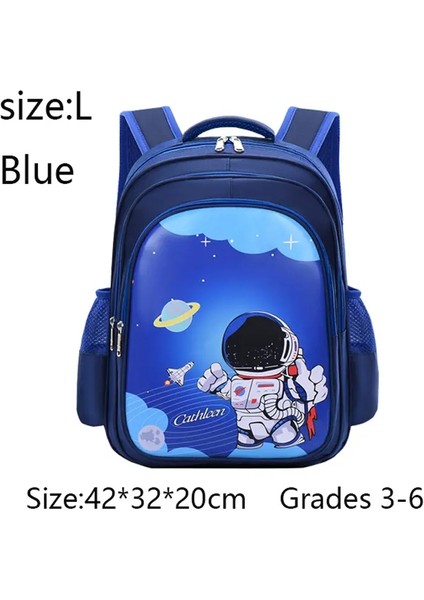 Anaokulu Birincil Bookbag Çocuklar Sırt Çantası Sevimli Yıldız Astronot Çocuk Çocuk Çantası Öğrenci Su Geçirmez Erkek Boy Backapck Renk: Blue-L (Yurt Dışından)
