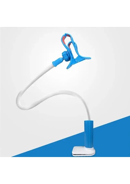 360 Clip Cep Telefon Tutucu Stand Taşınabilir Esnek Tembel Yatak Masaüstü Braket Akıllı Telefonlar Masa Yatak Montajı Stand Base Desteği 75CMCOLOR: Mavi (Yurt Dışından)