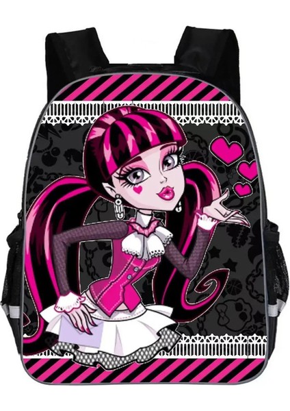 Kızlar Sevimli Canavar Yüksek Sırt Çantası Öğrenci Okula Geri Dönüş Kitap Çantası, Çocuklar Için Hafif Tuval Snapsack Rengi: Desen6/boyut: 16 Inç (Yurt Dışından)