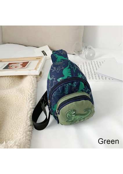 Çocuk Bel Çantaları Karikatür Dinozor Baskı Dış Mekan Seyahat Yüksek Kapasiteli Crossbody Fermuar Çanta Kız Boy Hediye Çocuklar Göğüs Koşusu Paket Rolor: Gri (Yurt Dışından)