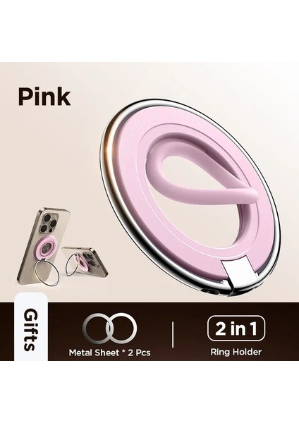 Joyroom Renkli Yüzük Telefon Tutucu Manyetik Kickstand Silikon Yüzük Manyetik Telefon Kavrama Tutucu Iphone 16 15 14 13 12 Renk: Pembe (Yurt Dışından)