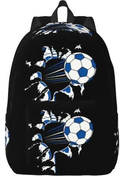 Futbol Topu Oyuncular Erkekler Için Tuval Sırt Çantası Kadınlara Dalı Okul Koleji Futbol Spor Fan Çantası Baskı Kitap Çantası Renk: 5/boyut: S-30X14X40CM (Yurt Dışından)