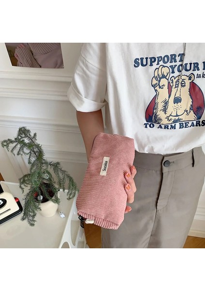 1 Adet Basitlik Öğrenci Kalem Çantası Erkek Kız Moda Estetik Seri Renk Serisi Kalem Kılıf Makyaj Çantası Okulu Malzemeleri: Pembe (Yurt Dışından)