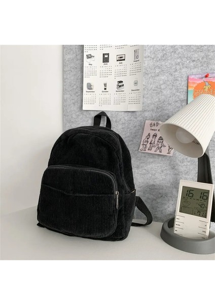 Düz Renkli Mini Kadife Okul Çantası Kişiselleştirilmiş Isim Lise Öğrencileri Sırt Çantaları Özel Retro Mini Sırt Çantaları Basit Hediye Çantası Renk: Siyah/boyut: Isim Yok (Yurt Dışından)
