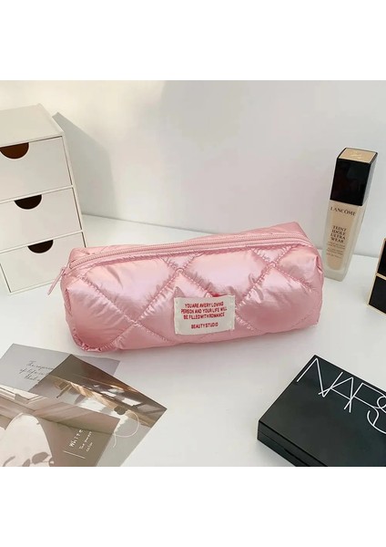 Ins Moda Basit Düz Renkli Kalem Kılıf Pencil Çanta Kız Ofis Küçük Depolama Çantası Öğrenci Okul Kırtasiye Malzemeleri Renk: Pembe (Yurt Dışından)