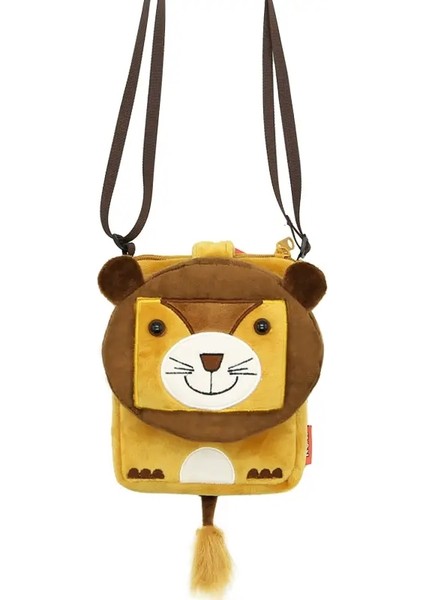 Sevimli Çizgi Film Hayvan Çapraz Bag Çocuk Gündelik Omuz Çantası Peluş Mini Omuz Çantası Renk: Aslan (Yurt Dışından)