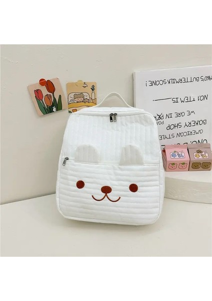 Yeni Okul Çantası Sevimli Karikatür Tuval Okul Çantaları Hafif Sırt Çantası Açık Okula Okula Dönme Anaokuluna Basit Kız Çantası Ююакcolor: Bej (Yurt Dışından)