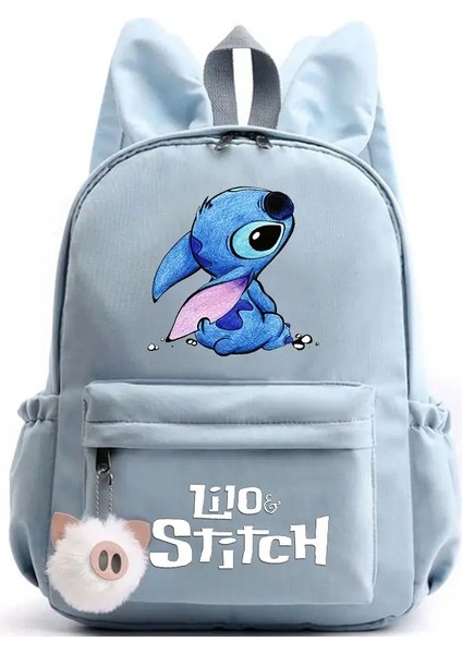 Lilo Stitch Öğrenci Sırt Çantası Kızlar Için Erkekler Genç Çocuk Rucksack Rahat Okul Çantaları Seyahat Tavşan Kulakları Sırt Çantaları Mochila Renk: 004 (Yurt Dışından)