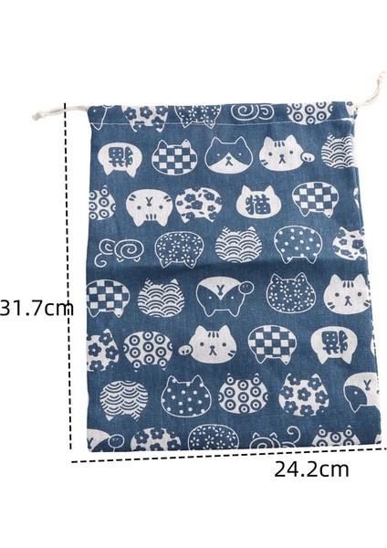 Japon Tarzı Çizim Öğle Yemeği Çantası Depolama Çantası Seyahat Piknik Taşınabilir Kolay Yı Bento Öğle Yemeği Kutusu Tote Poşeti Gıda Çantası Renk: Büyük 2 (Yurt Dışından)