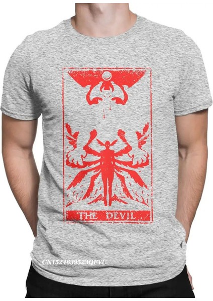 Şeytan Tarot Debiruman Devilman Crybaby Erkekler Tshirt Japonya Anime Tee Fil Harajuku Manga T-Shirts Pamuk Yaz Giyim Renk: Gri/boyut: Xs (Yurt Dışından)