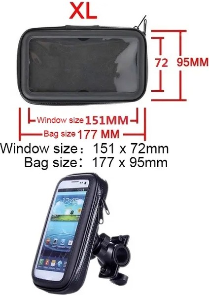 Evrensel Su Geçirmez Torba Bisiklet Bisiklet Telefon Tutucu Raflar Motosiklet Motosiklet Montaj Bikecolor Için Moblie Cep Telefon Klipsi: Zj2 Xl (Yurt Dışından)