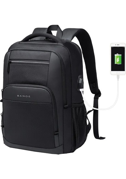 Bange Seyahat Su Geçirmez Sırt Çantası USB Şarj Portu Fit 15.6 Inç Dizüstü Bilgisayar Erkekler ve Kadınlar Için Sırt Çantaları, Genç Okulu Bagscolor: Siyah/boyut: 45X32X15CM (Yurt Dışından)