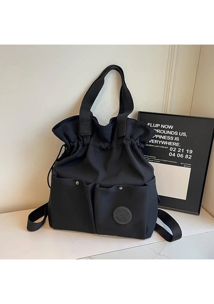 Yeni Moda Boş Zaman Çantası Tek Omuz Büyük Kapasiteli Basit Banliyö Çantası Öğrencisi Tüm Yüksek Görünüm Seviyesi Backpaccolör Eşleşiyor: Siyah (Yurt Dışından)