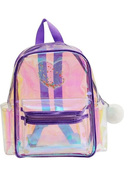 Çocuk Pvc Şeffaf Seyahat Çantaları Için Çocuklar Sırt Çantası Su Geçirmez Anne Çocuk Çantaları Kız Okulu Okul Çantaları Mochila Infantilcolor: Mor (Yurt Dışından)