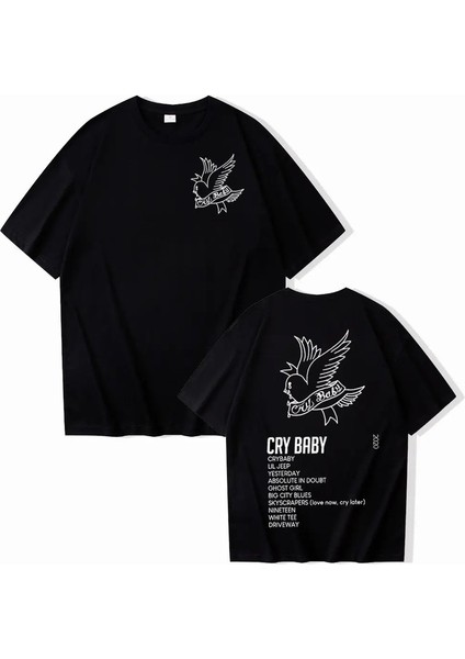 Lil Peep Crybaby% 100 Pamuklu Yaz Erkekler Yuvarlak Boyun Kısa Kollu T-Shirt Açık Hip-Hop Top Street Moda Erkekler Giyim Renk: Siyah/boyut: S (Yurt Dışından)